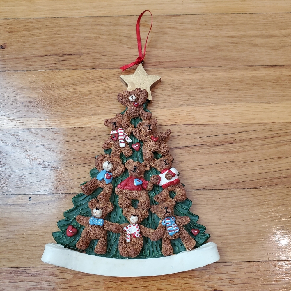 Festive Bear Family Tree Ornament